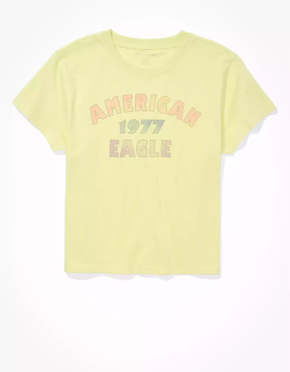 T Shirts American Eagle AE Graphique Tee Vert Clair Femme | ATM-35124468